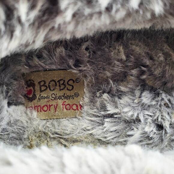 BOBS from Skechers Gray For Dogs Too Cozy Slippers Faux Fur Lining Women's Sz 10 - Picture 9 of 10